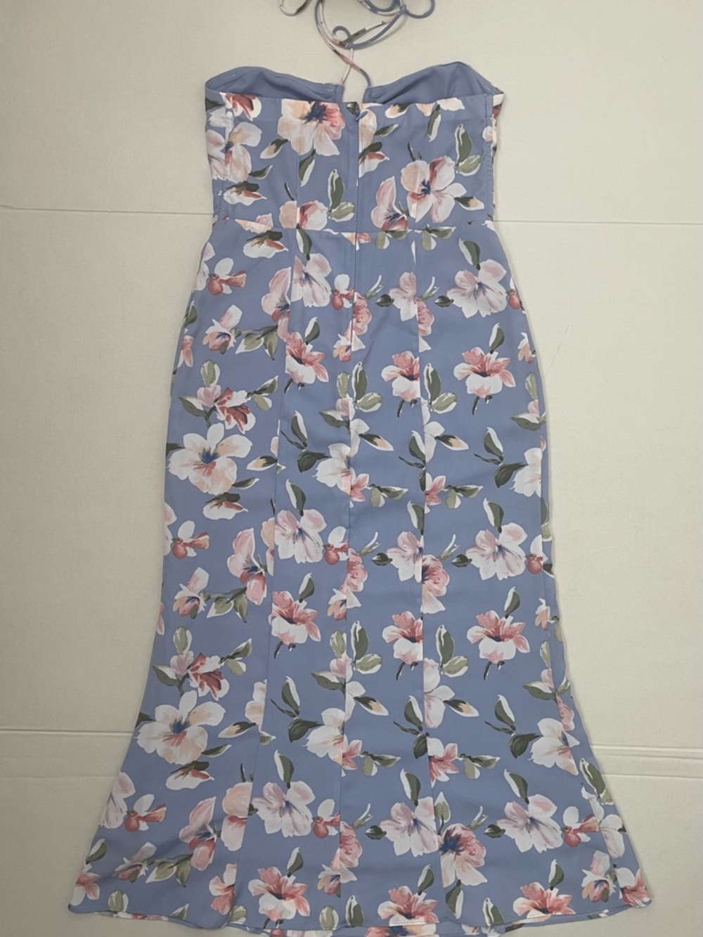 Abercrombie & Fitch Blue Floral Midi string halter XS - Picture 5 of 9